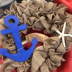 Beach Burlap Wreath